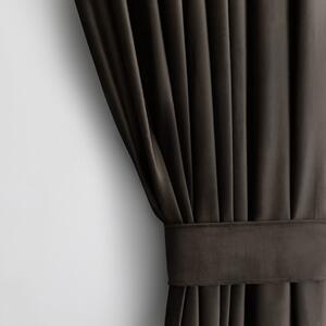 Závěs AmeliaHome Velvet 140x270 cm tmavě hnědý