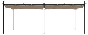 Pergola se zatahovací střechou taupe 589 x 292 x 230 cm