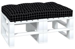 Poduška na palety černá károvaná 120 x 80 x 12 cm textil