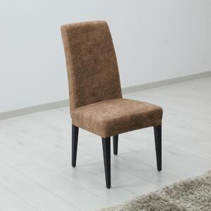 DekorTextil Potah elastický na celou židli Estivella (odolný proti skvrnám) - světle hnědý (2 ks)