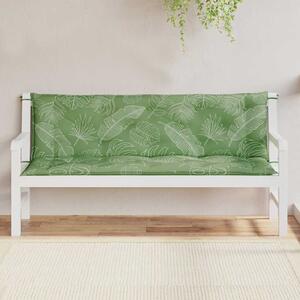 Podušky na zahradní lavici 2 ks vzor listů 150x50x7 cm textil