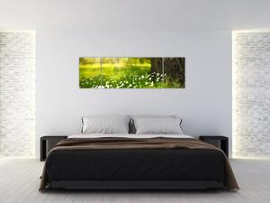 Obraz paseky a květin (170x50 cm)