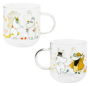 Sada skleněných hrnků Moomin Gift of Love 0,3l, 2 ks