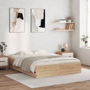 Rám postele se zásuvkami dub sonoma 140x190 cm kompozitní dřevo 3207303