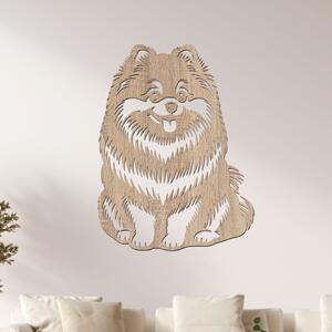 Dřevěný obraz psa Pomeranian | Rozměry (cm): 30x40 | Zvolte barvu dekoru: Dub Sonoma
