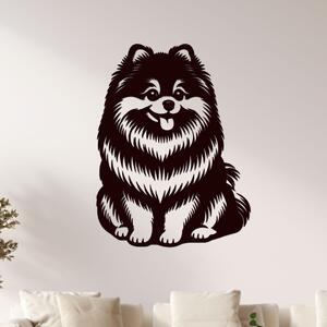 Dřevo života | Dřevěný obraz psa Pomeranian | Rozměry (cm): 30x40 | Zvolte barvu dekoru: Černá