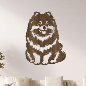 Dřevo života | Dřevěný obraz psa Pomeranian | Rozměry (cm): 30x40 | Zvolte barvu dekoru: Ořech