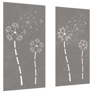 Zahradní nástěnné dekorace 2 ks 105x55cm cortenová ocel Květina