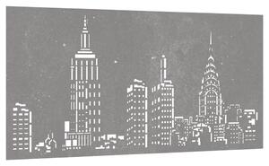 Zahradní nástěnná dekorace 105 x 55 cm cortenová ocel Panorama