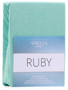 AmeliaHome Froté prostěradlo Ruby, mátově zelená Rozměr: 80-90x200+30 cm