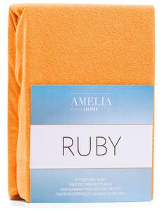 AmeliaHome Froté prostěradlo Ruby, oranžová Rozměr: 80-90x200+30 cm