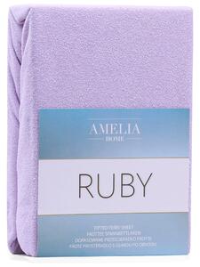 AmeliaHome Froté prostěradlo Ruby, fialová Rozměr: 80-90x200+30 cm