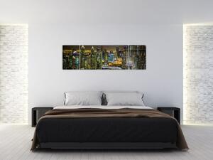 Obraz nočního města (170x50 cm)