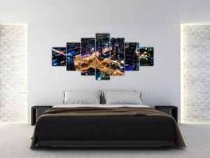 Obraz nočního města (210x100 cm)