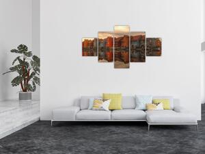 Obraz barevných domečků (125x70 cm)