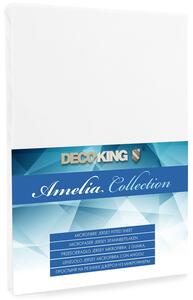DecoKing Bavlněné jersey prostěradlo Amelia, bílá Rozměr: 90-100x200+30 cm