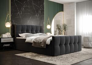 Elegantní manželská postel ELIONE - 180x200, tmavě šedá