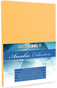 DecoKing Bavlněné jersey prostěradlo Amelia, oranžová Rozměr: 200-220x200+30 cm