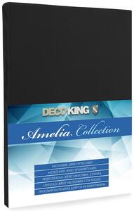 DecoKing Bavlněné jersey prostěradlo Amelia, černá Rozměr: 80-90x200+30 cm