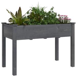 Truhlík s vložkou šedý 118 x 59 x 76 cm masivní jedlové dřevo