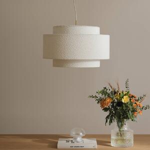 Globen Lighting závěsné světlo Noah Bouclé, Ø 50 cm, bílé, stmívatelný, Bílá / opál, Obývací pokoj / jídelna, Textil / tkanina / hedvábí, Skandinávský