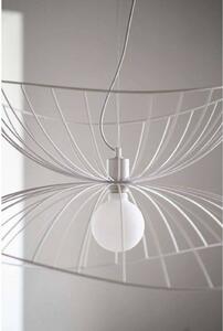 Globen Lighting Závěsné světlo RAY, bílé, Ø 70 cm, stmívatelný, Bílá / opál, Obývací pokoj / jídelna, kov, Moderní