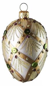 Fabergé vejce krémové s kamínky