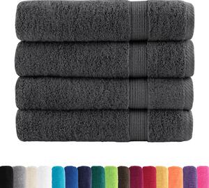 Prémiové osušky SOLUND 4 ks antracitové 100x150 cm 600 g/m²