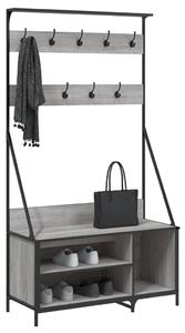 Stojan na oblečení a prostor pro obuv šedý sonoma 100x41x184 cm