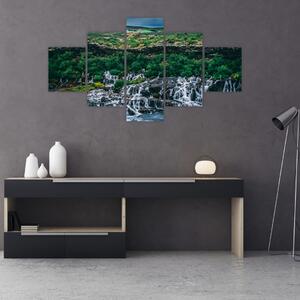 Obraz vodopádů v přírodě (125x70 cm)