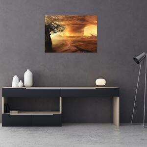 Obraz oranžových mračen (70x50 cm)