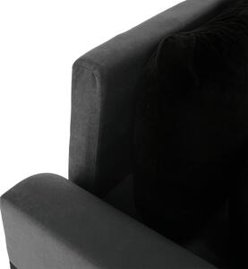 Tempo Kondela Rohová sedací souprava DESNY rozkládací s úložným prostorem, černá/šedá