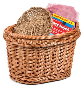 Koš na kolo proutěný s řemínky Rond II. š.40 x hl.30 x v.24(cm)