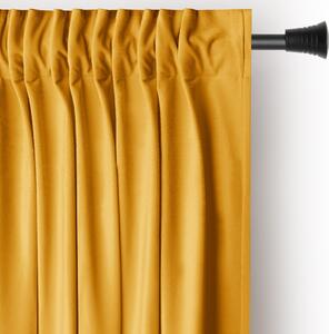 AmeliaHome Závěs Amelia Home Velvet s multifunkční páskou hořčicově žlutý, velikost 140x270