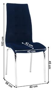 TEMPO Jídelní židle, modrá / chrom, GERDA NEW