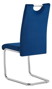 TEMPO Jídelní židle, modrá Velvet látka, ABIRA NEW
