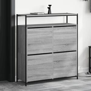 Botník se 4 výklopnými zásuvkami šedý sonoma 100 x 34 x 112 cm 3214416