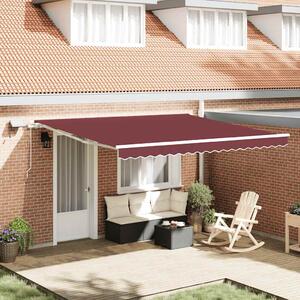 Ručně zatahovací markýza s LED burgundská 400 x 300 cm 3214974