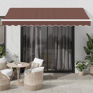 Ručně zatahovací markýza hnědá 350 x 250 cm 3215631