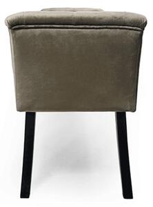 TEMPO Designová lavice, olivově zelená Velvet látka / kaučukové dřevo, HEMY TYP 2