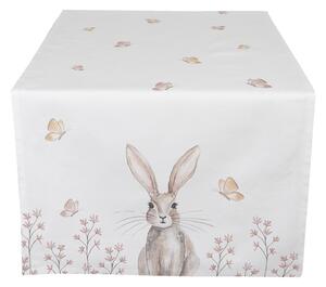 Bavlněný běhoun na stůl s motivem králíčků Rustic Easter Bunny - 50*140 cm