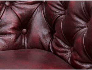 Massive home | Luxusní křeslo Chesterfield 112cm červená z pravé kůže MH862CHES