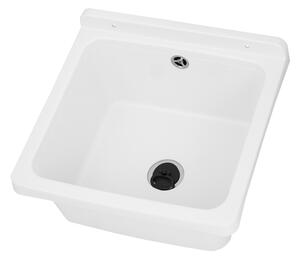 Gamma Riva, univerzální plastová výlevka 40x38x22, 8 cm + sifon, 1-komorová, bílá, GMA-KGR40-WH