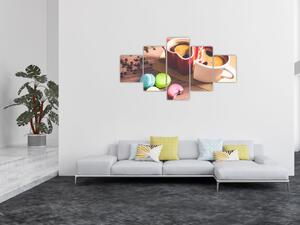 Obraz kávy a makronek (125x70 cm)