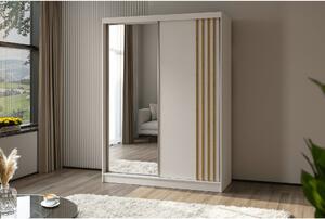 Zrcadlová skříň s lamelami Korina 160 cm Barva: Artisan / Artisan / Černá