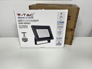 V-TAC Černý LED reflektor 200W, 4+1ks zdarma, Studená bílá 6000 - 6500K