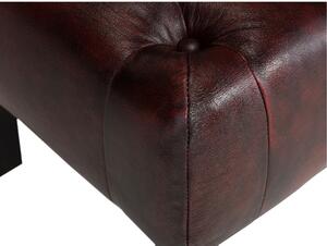 Massive home | Luxusní podnožka Chesterfield červená z pravé kůže MH842CHES