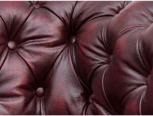 Massive home | Luxusní podnožka Chesterfield červená z pravé kůže MH842CHES