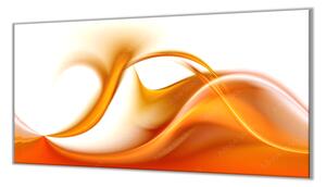 Ochranná deska sytě oranžový abstrakt - 40x40cm / S lepením na zeď