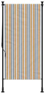 Venkovní roleta žlutá a bílá 100 x 270 cm textil a ocel